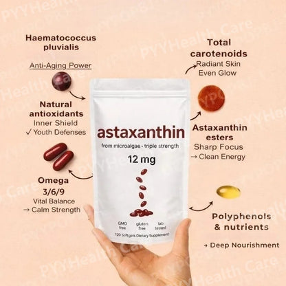 Pure Astaxanthin 2.0 Softgels 12mg | Renew Inside Out + Glow effortlessly