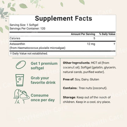 Pure Astaxanthin 2.0 Softgels 12mg | Renew Inside Out + Glow effortlessly