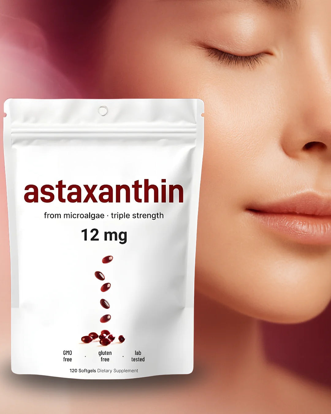 Pure Astaxanthin 2.0 Softgels 12mg | Renew Inside Out + Glow effortlessly